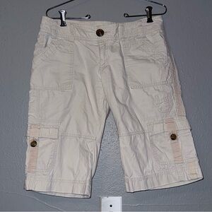 Old Navy Womens Size 8 Cotton Ultra Low Rise tan Cargo Shorts
